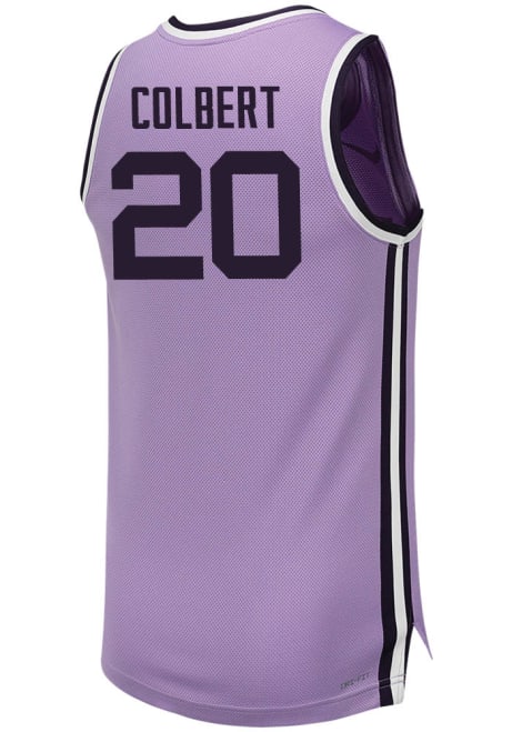 Jerrell Colbert Mens Lavender K-State Wildcats Replica Name And Number Basketball Jersey