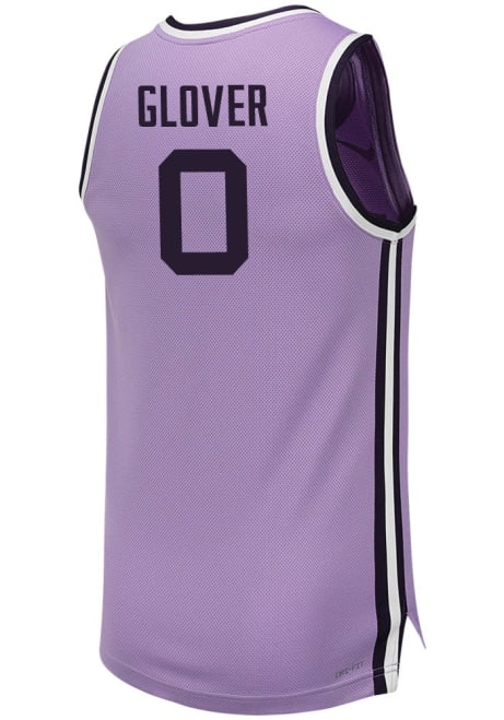 Ques Glover Mens Lavender K-State Wildcats Replica Name And Number Basketball Jersey