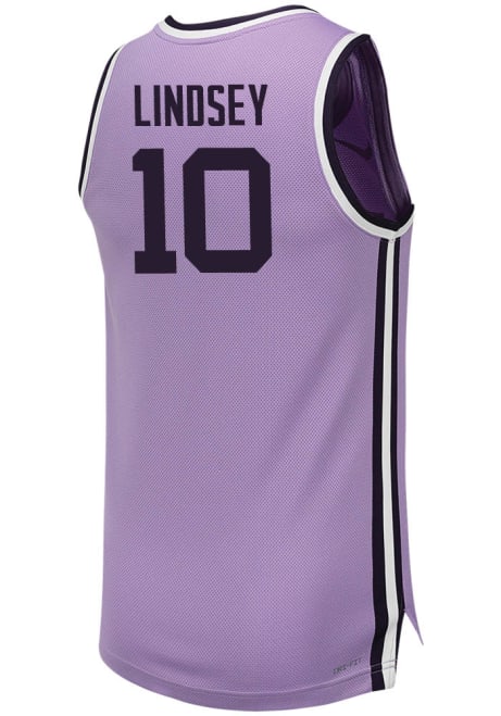 Taymont Lindsey Mens Lavender K-State Wildcats Replica Name And Number Basketball Jersey