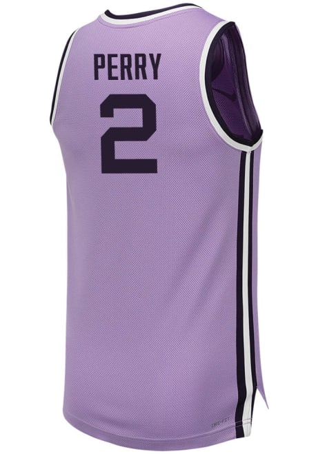 Tylor Perry Mens Lavender K-State Wildcats Replica Name And Number Basketball Jersey