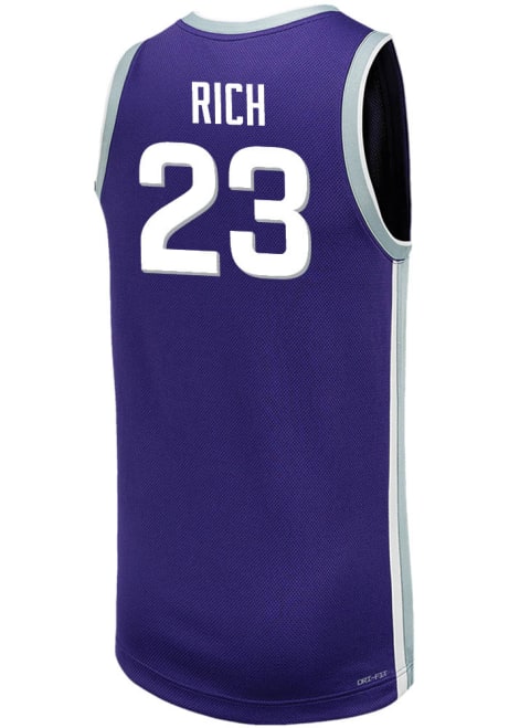 Macaleab Rich Mens Purple K-State Wildcats Replica Name And Number Basketball Jersey