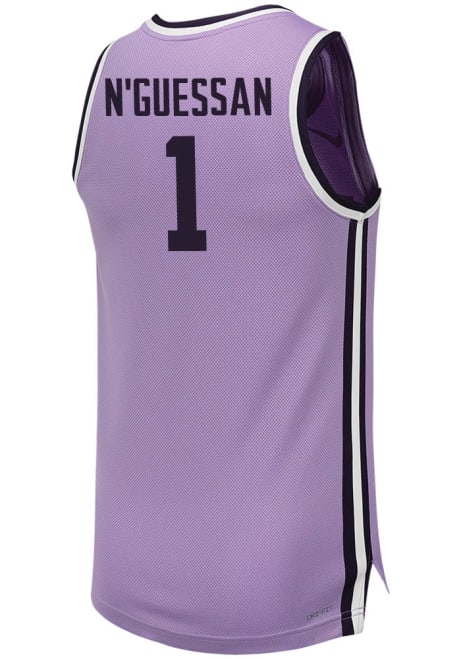 David N’Guessan Mens Lavender K-State Wildcats Replica Name And Number Basketball Jersey