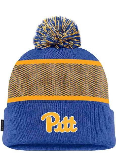 Pitt Panthers Nike Peak Beanie Pom Mens Knit Hat - Blue