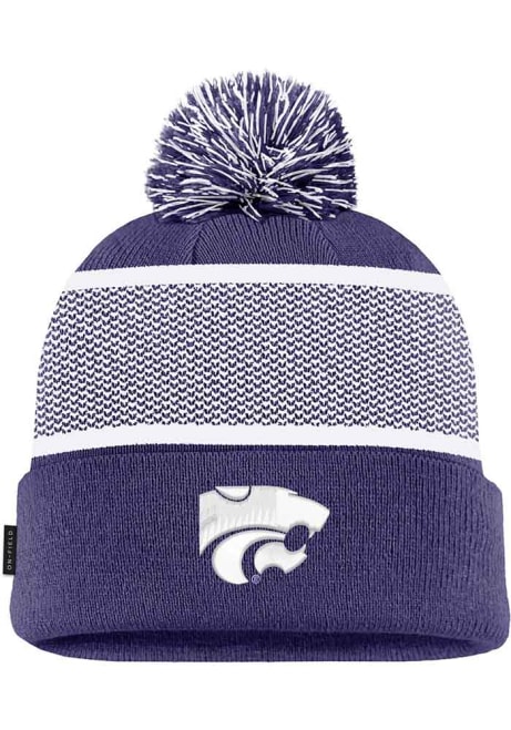 K-State Wildcats Nike Peak Beanie Pom Mens Knit Hat - Purple