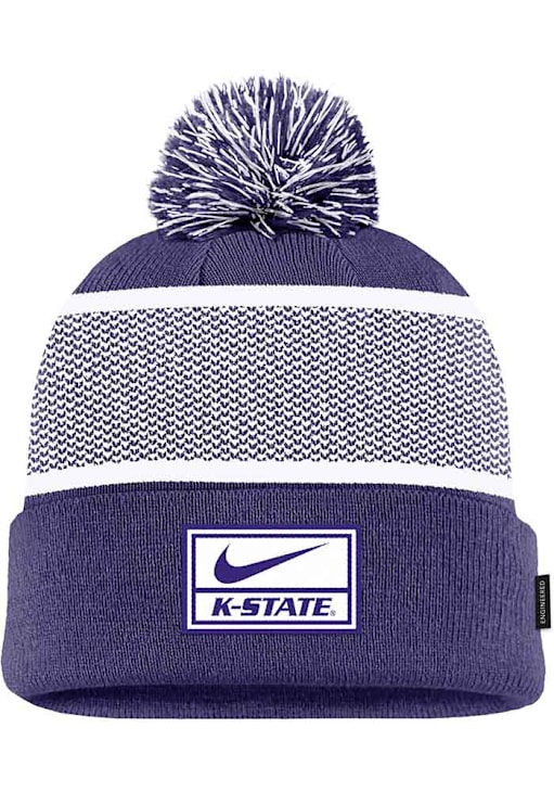 K-State Wildcats Nike PURPLE Peak Beanie Pom Mens Knit Hat 198600361