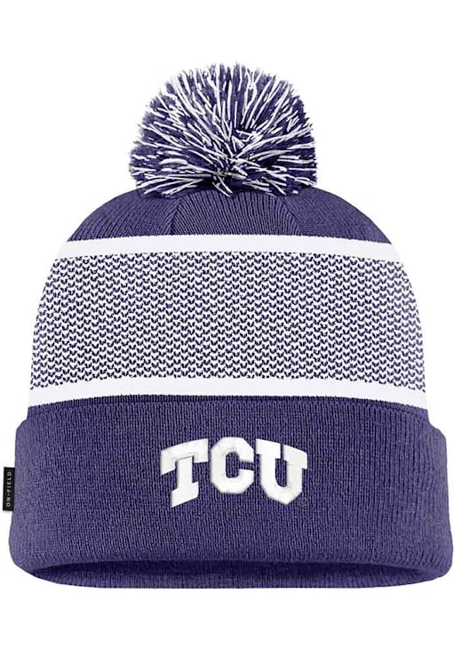 TCU Horned Frogs Nike PURPLE Peak Beanie Pom Knit Hat 198600362