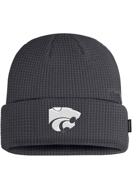 K-State Wildcats Nike Terra Beanie Waffle Mens Knit Hat - Charcoal