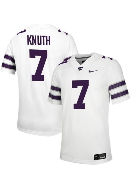 Jacob Knuth Nike Mens White K-State Wildcats NIL Game Name And Number Football Jersey