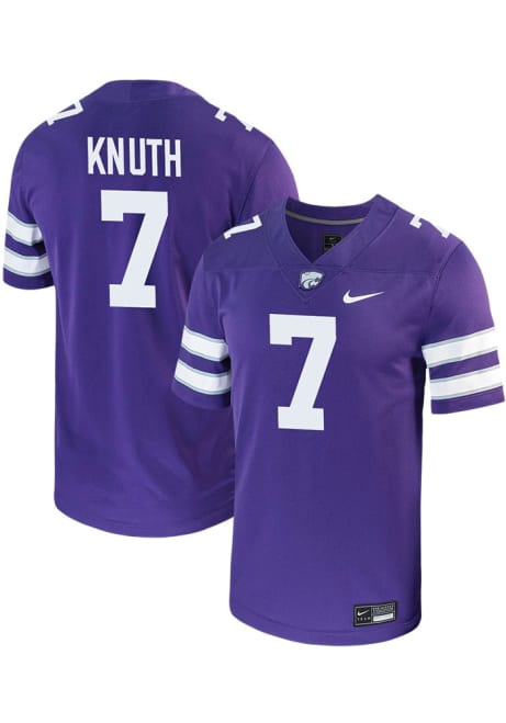 Jacob Knuth Nike Mens Purple K-State Wildcats NIL Game Name And Number Football Jersey