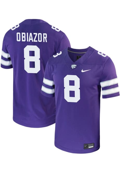 Chiddi Obiazor Nike Mens Purple K-State Wildcats NIL Game Name And Number Football Jersey