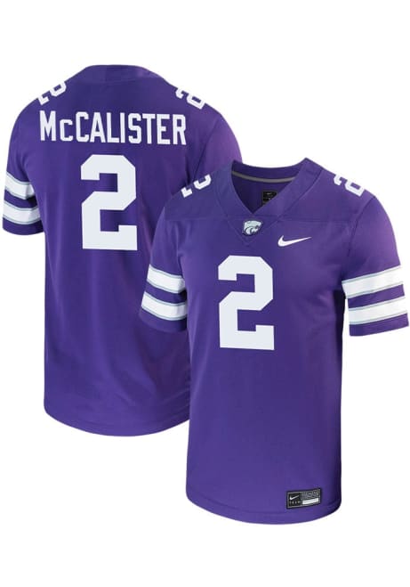 Colby McCalister Nike Mens Purple K-State Wildcats NIL Game Name And Number Football Jersey