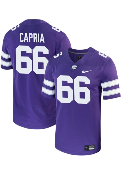 Michael Capria Nike Mens Purple K-State Wildcats NIL Game Name And Number Football Jersey