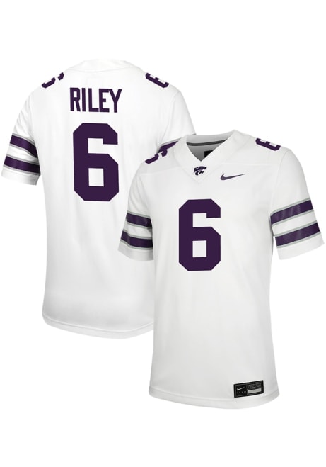 Jordan Riley Nike Mens White K-State Wildcats NIL Game Name And Number Football Jersey