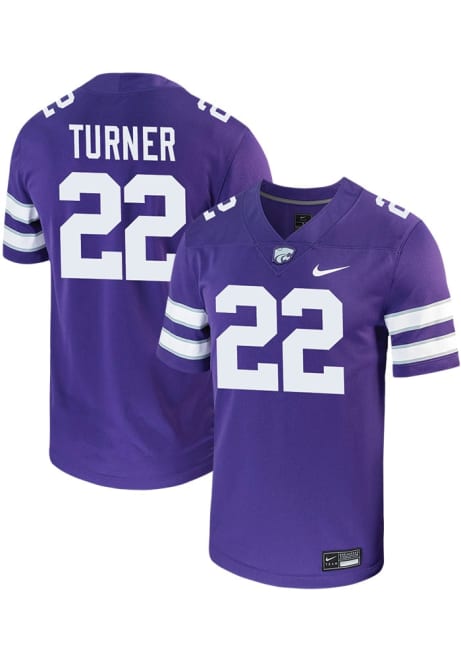 Blake Turner Nike Mens Purple K-State Wildcats NIL Game Name And Number Football Jersey