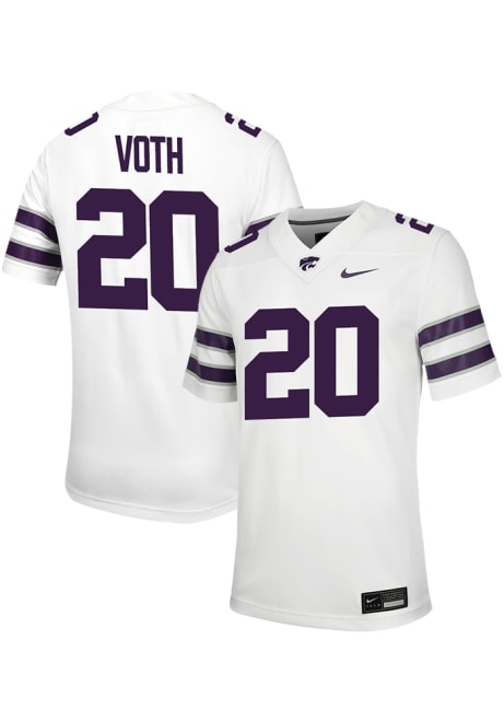 Jackson Voth Nike Mens White K-State Wildcats NIL Game Name And Number Football Jersey