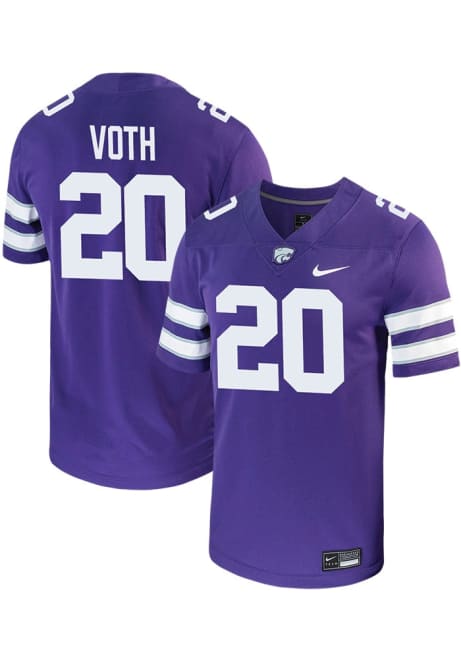 Jackson Voth Nike Mens Purple K-State Wildcats NIL Game Name And Number Football Jersey