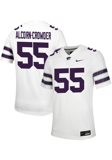 Malcolm Alcorn-Crowder Nike Mens White K-State Wildcats NIL Game Name And Number Football Jersey