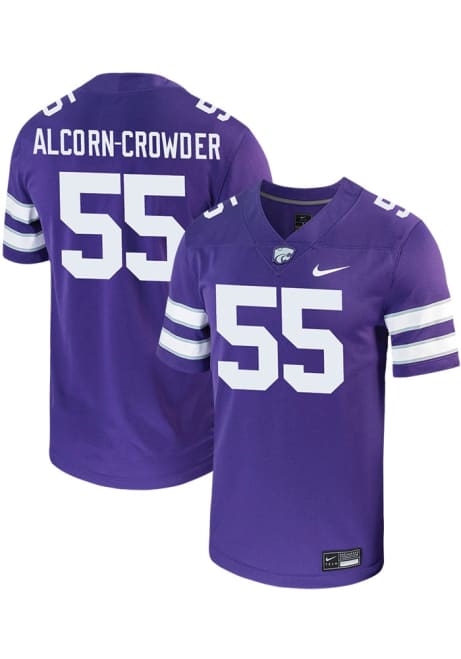 Malcolm Alcorn-Crowder Nike Mens Purple K-State Wildcats NIL Game Name And Number Football Jersey