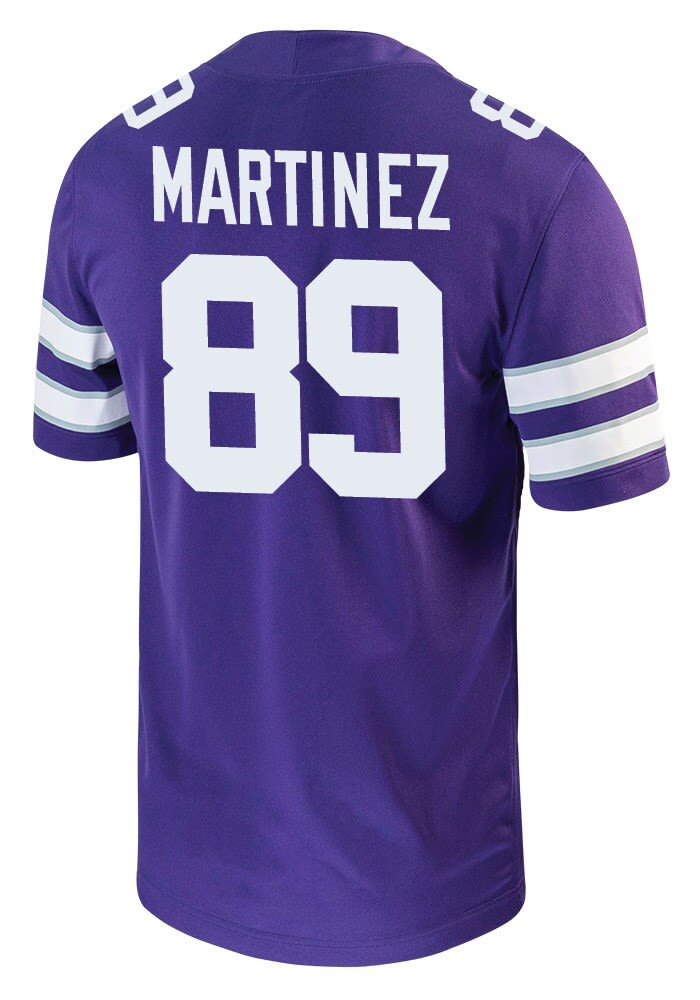 Zayden Martinez Mens PURPLE K State Wildcats NIL Game Name And Number Football Jersey