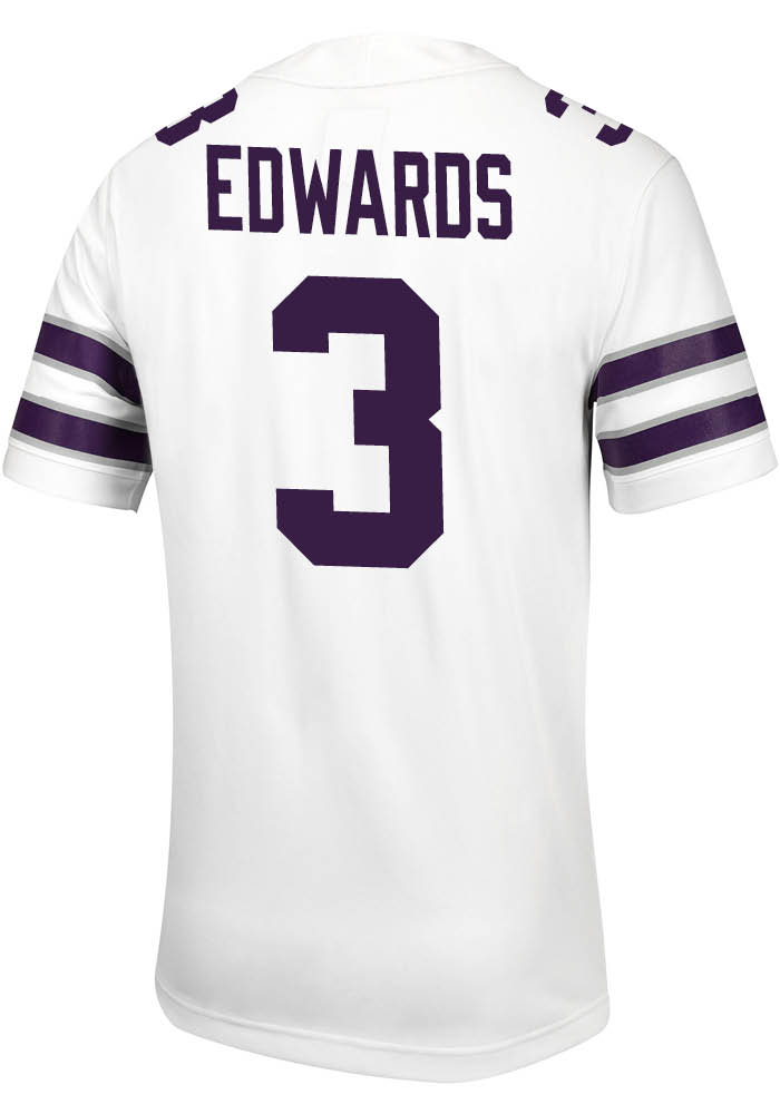 Dylan Edwards Mens White K-State Wildcats NIL Game Football