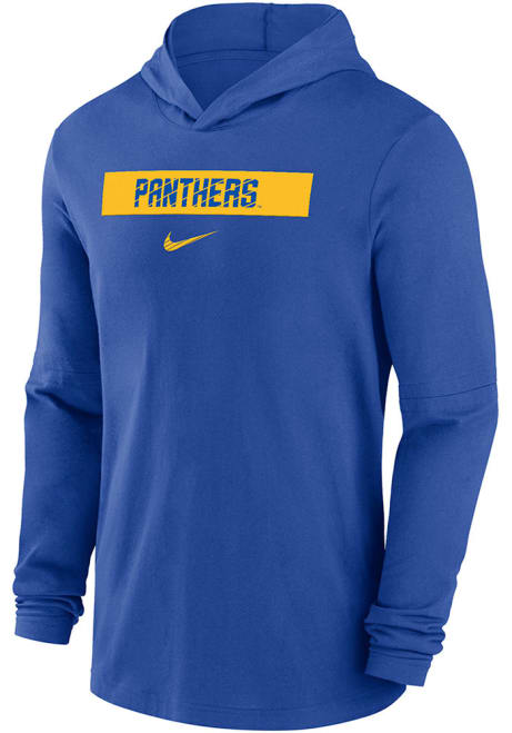 Mens Pitt Panthers Blue Nike Sideline Long Sleeve Hoodie