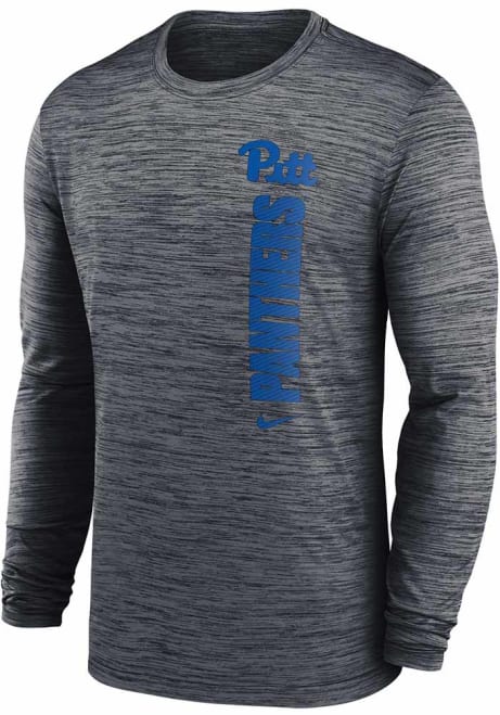 Mens Pitt Panthers Grey Nike Sideline Velocity Long Sleeve T-Shirt