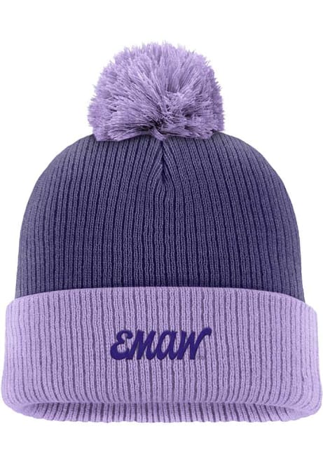 K-State Wildcats Nike Peak Cuff Pom Mens Knit Hat - Lavender