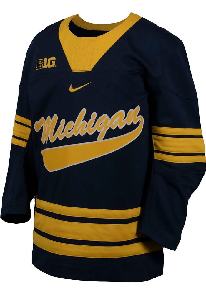 Nike Youth BLUE Michigan Wolverines Hockey Hockey Jersey Jersey