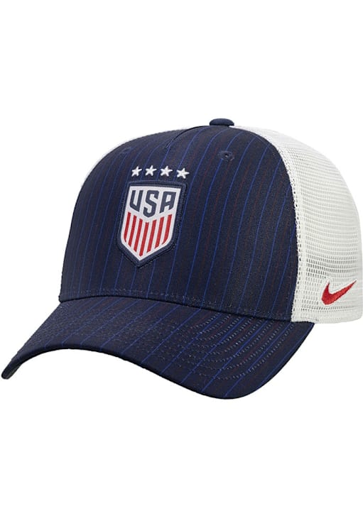 Nike USWNT NAVY Printed 5-Panel Rise Trucker Adjustable Hat