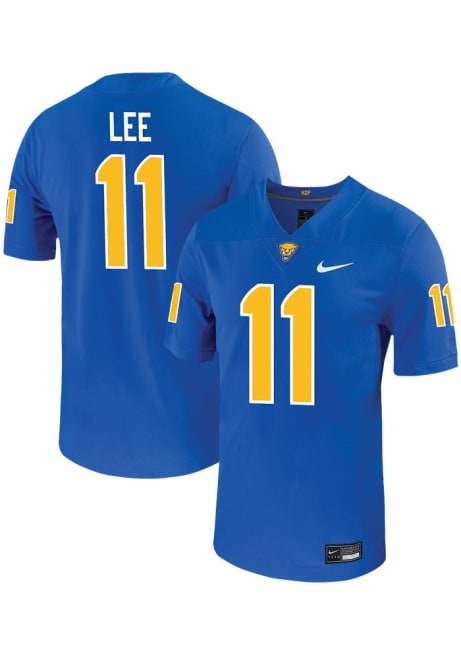 Censere Lee  Mens Blue Pitt Panthers Game Name And Number Football Jersey