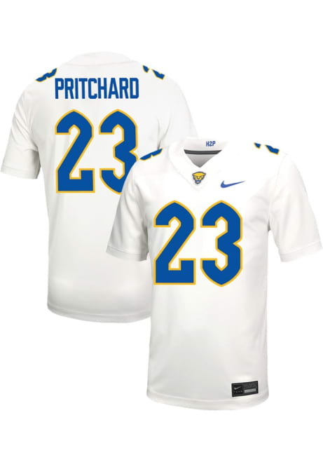 Davion Pritchard Nike Mens White Pitt Panthers Game Name And Number Football Jersey