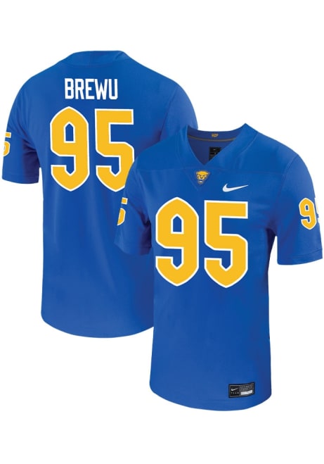 Francis Brewu  Mens Blue Pitt Panthers Game Name And Number Football Jersey