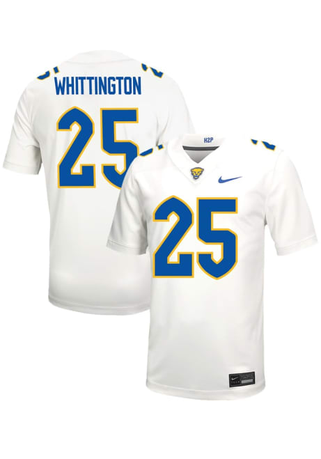 Jahsear Whittington Nike Mens White Pitt Panthers Game Name And Number Football Jersey