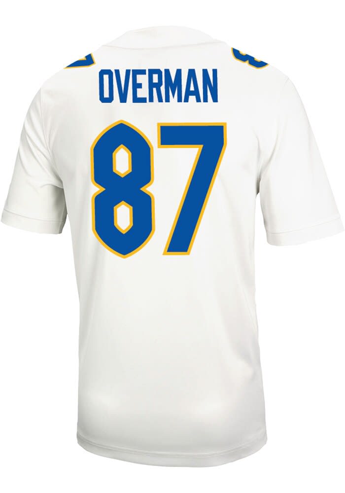Jake Overman Pitt Panthers White Football Name And Number