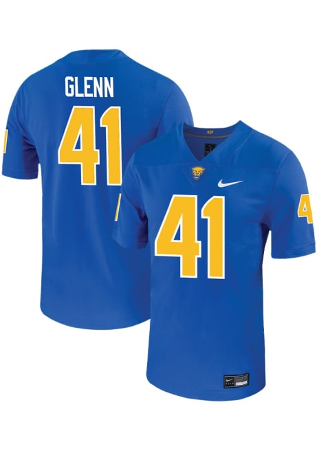 John Glenn  Mens Blue Pitt Panthers Game Name And Number Football Jersey