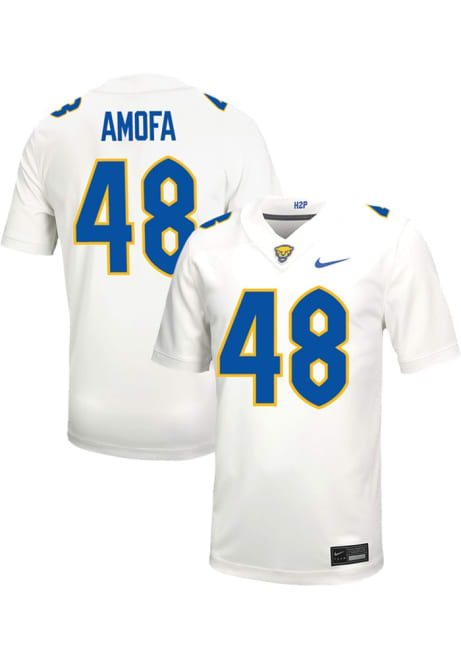 Matthew Amofa Nike Mens White Pitt Panthers Game Name And Number Football Jersey