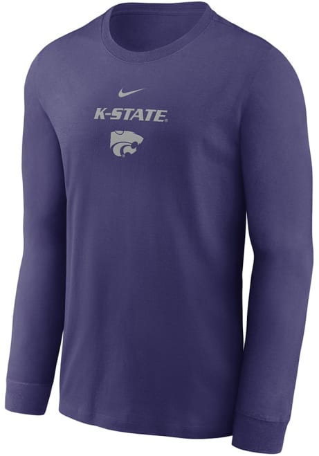 Mens K-State Wildcats Purple Nike Practice Dri-FIT Long Sleeve T-Shirt