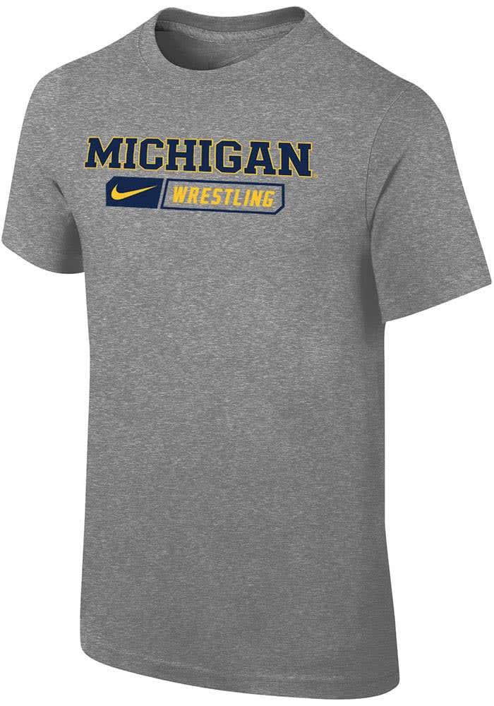 Nike Youth HEATHERGREY Michigan Wolverines Wrestling Jordan