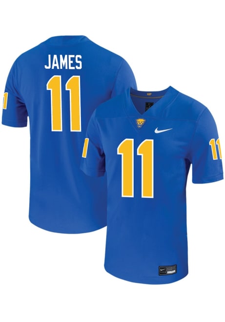 Nick James  Mens Blue Pitt Panthers Game Football Jersey