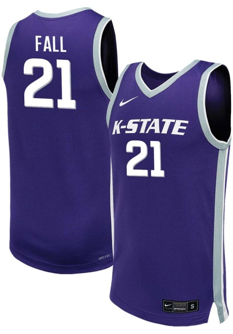 Baye Fall Mens Purple K-State Wildcats Replica Name And Number Basketball Jersey