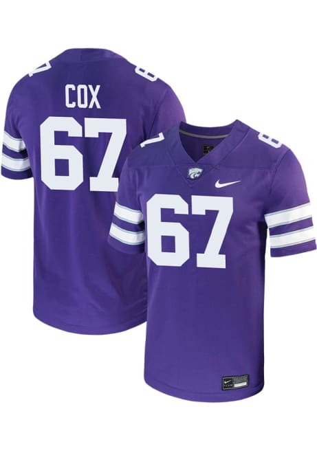 Logan Cox Nike Mens Purple K-State Wildcats Game Football Jersey