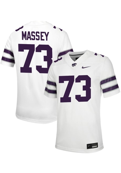 Kaedin Massey Nike Mens White K-State Wildcats Game Football Jersey