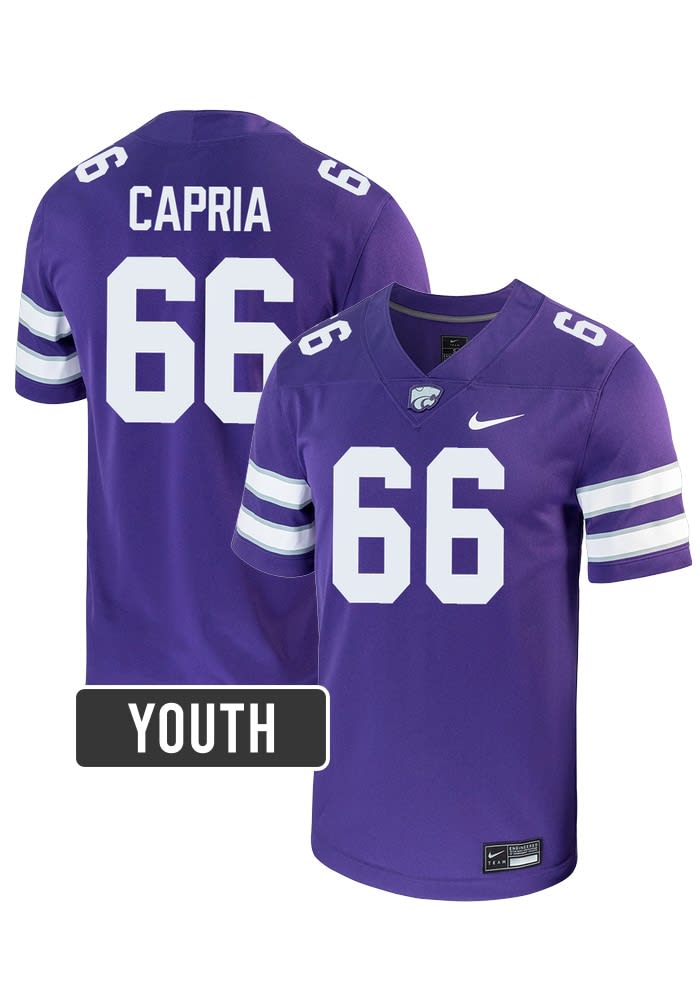 Michael Capria Youth PURPLE K-State Wildcats NIL Game Football