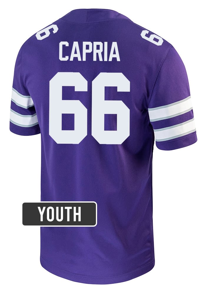 Michael Capria Youth PURPLE K-State Wildcats NIL Game Football