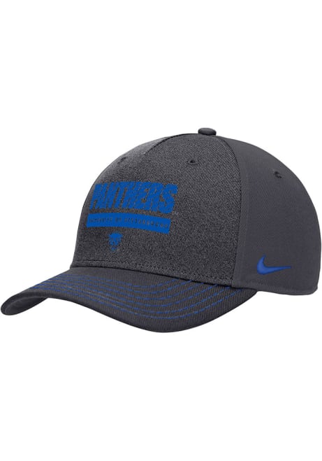 Nike Charcoal Pitt Panthers DRI FIT Rise Structured 5 Panel Cap Adjustable Hat