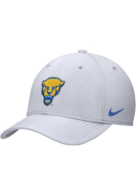 Nike White Pitt Panthers Nike DRI FIT Rise Structured Swooshflex Cap Adjustable Hat