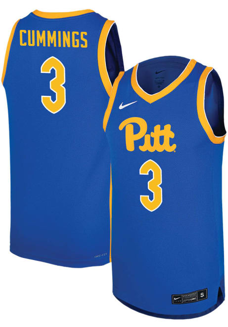 Brandin Cummings Mens Blue Pitt Panthers Replica Name And Number Basketball Jersey