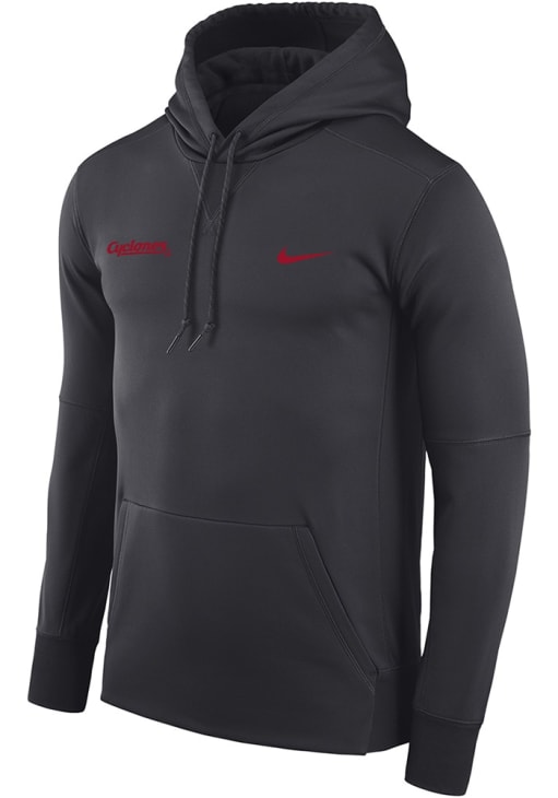 Nike Iowa State Cyclones Mens Charcoal Vintage Wordmark Therma Hood