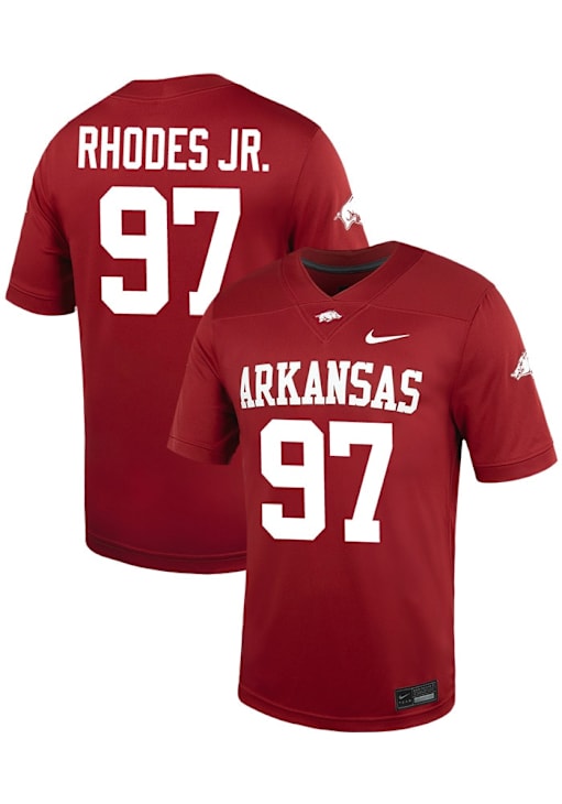 Quincy Rhodes jr Arkansas Razorbacks CRIMSON Football Game Name