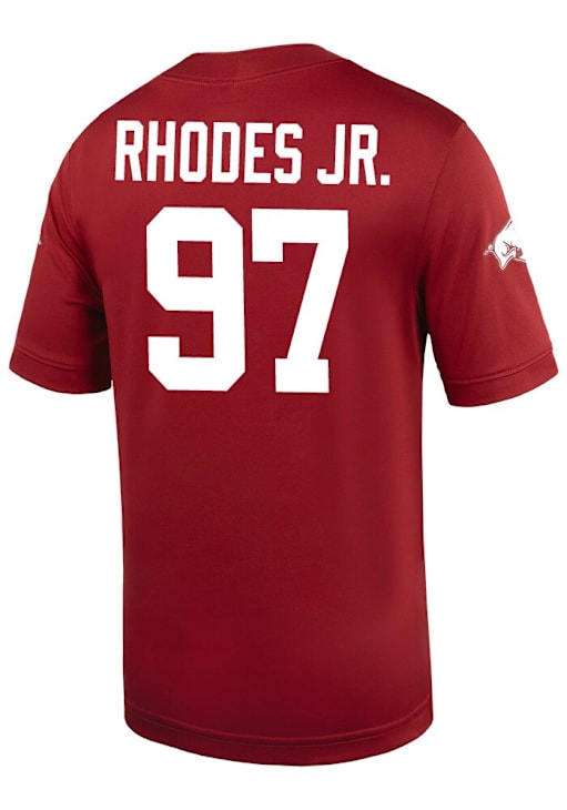 Quincy Rhodes jr Arkansas Razorbacks CRIMSON Football Game Name